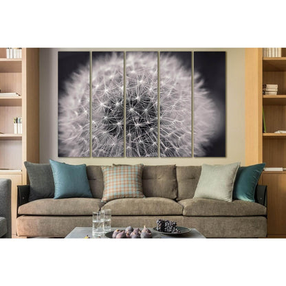 Dandelion Close Up №SL872 Ready to Hang Canvas Print - Zellart Canvas Prints 0new, ALL_Products, Black & White Wall Art