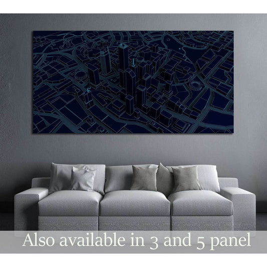 dark low poly city views from above. 3d rendering №3060 Ready to Hang Canvas PrintCanvas art arrives ready to hang, with hanging accessories included and no additional framing required. Every canvas print is hand-crafted, made on-demand at our workshop an