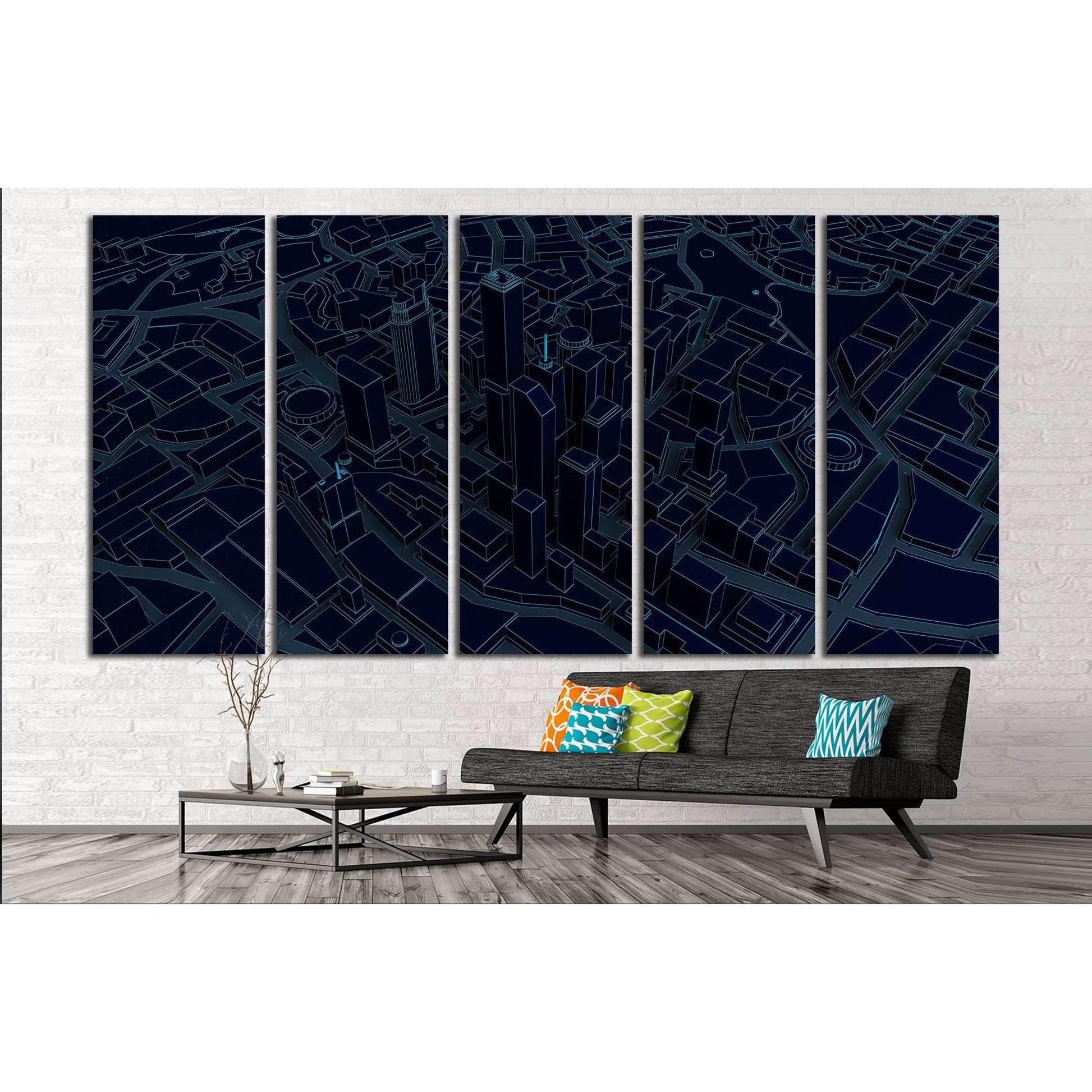 dark low poly city views from above. 3d rendering №3060 Ready to Hang Canvas PrintCanvas art arrives ready to hang, with hanging accessories included and no additional framing required. Every canvas print is hand-crafted, made on-demand at our workshop an