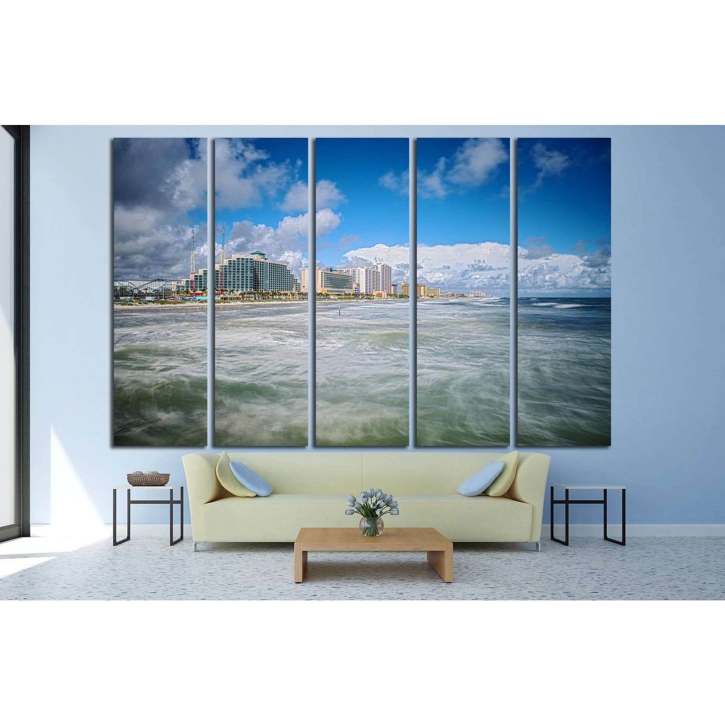 Daytona Beach Florida from Sunglow Fishing Pier №1299 Ready to Hang Canvas Print - Zellart Canvas Prints ALL_Products, s-1299