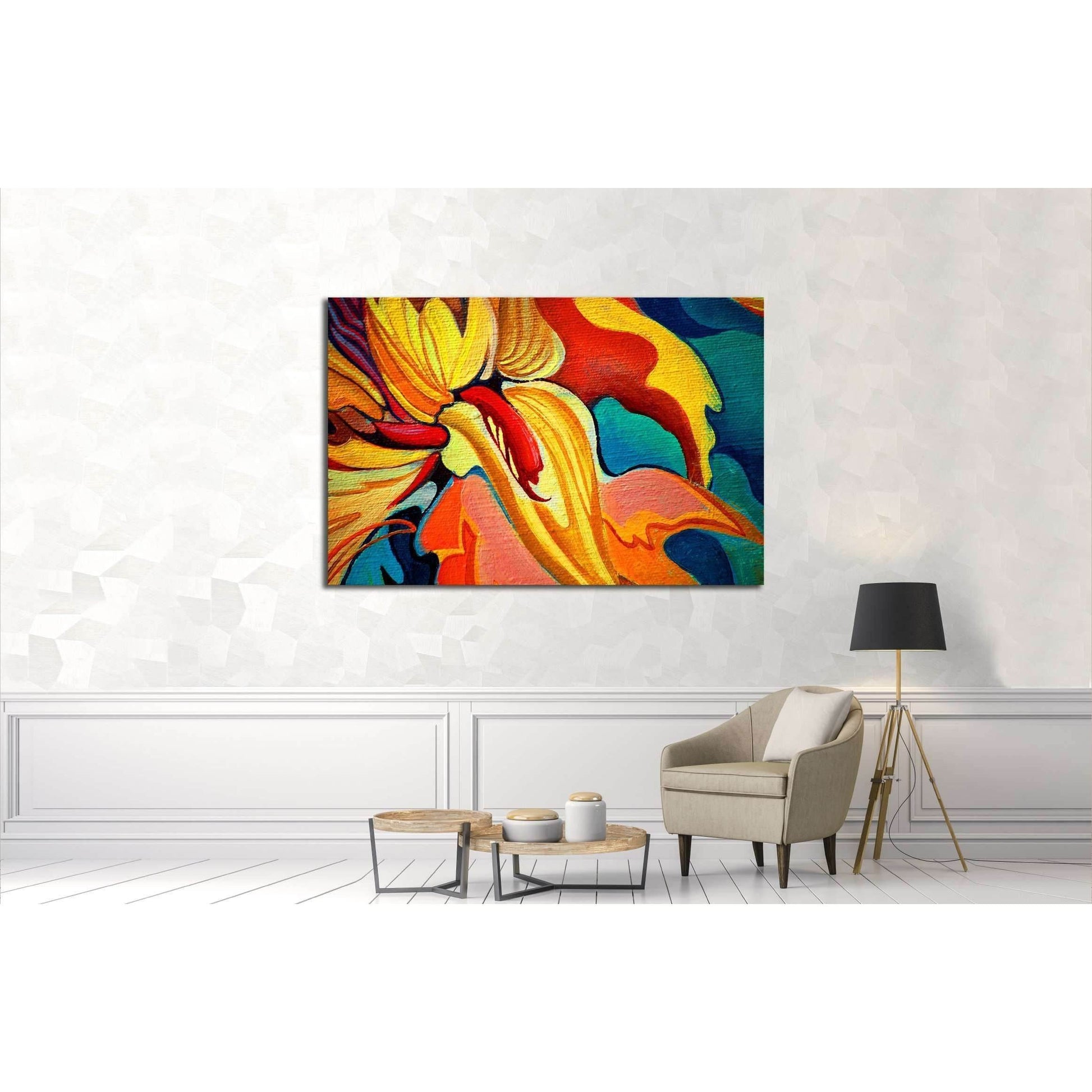 decorative flower painting by oil on canvas, illustration №2553 Ready to Hang Canvas PrintCanvas art arrives ready to hang, with hanging accessories included and no additional framing required. Every canvas print is hand-crafted, made on-demand at our wor