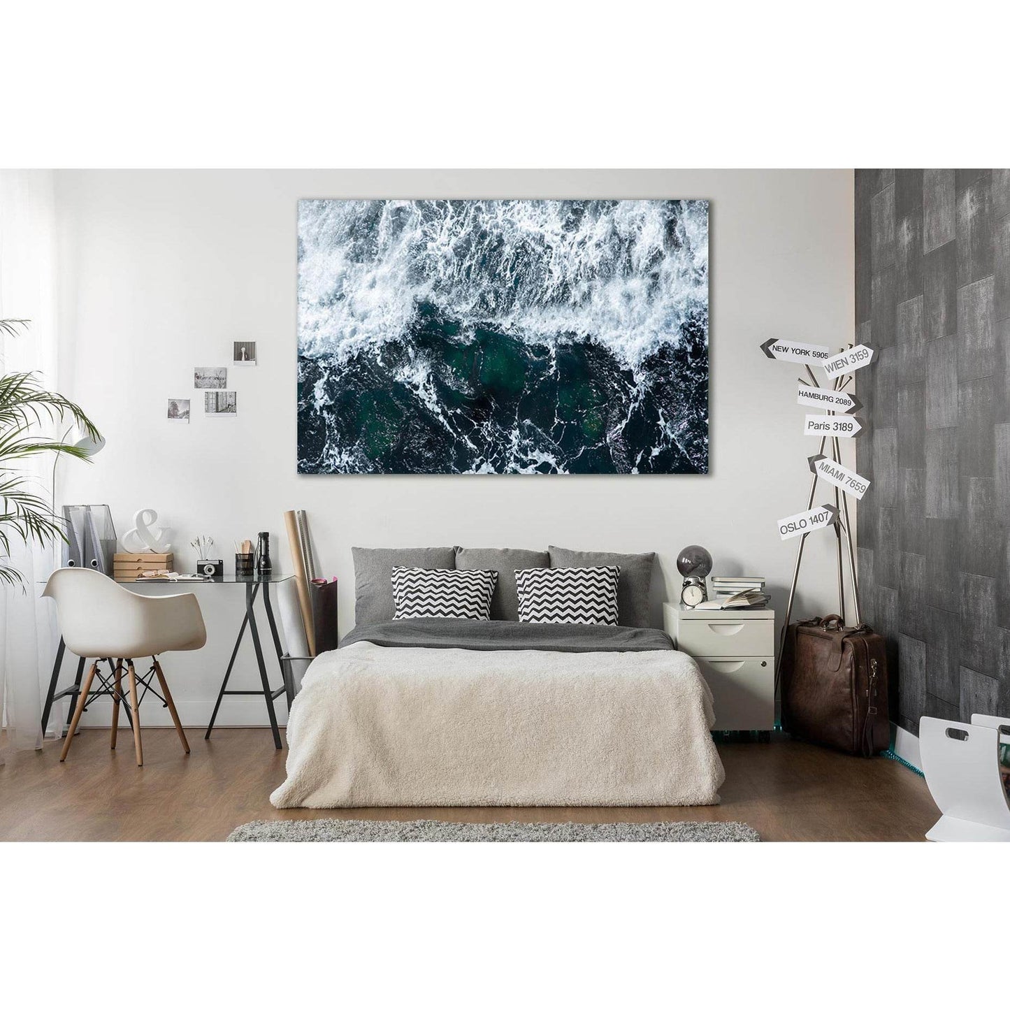 Deep Blue Ocean Waves №SL89 Ready to Hang Canvas Print - Zellart Canvas Prints 0new, ALL_Products, Beach Ocean & Waves