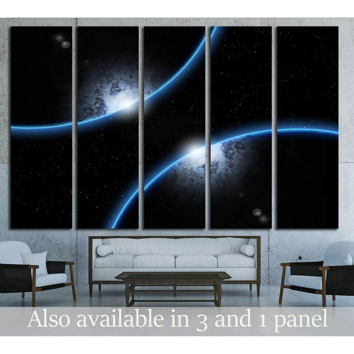 deep space with two planet background. №2464 Ready to Hang Canvas Print - Zellart Canvas Prints ALL_Products, s-2464
