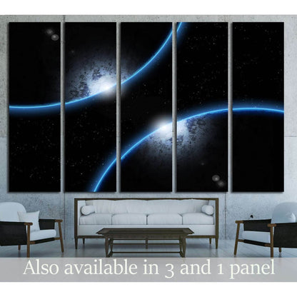 deep space with two planet background. №2464 Ready to Hang Canvas Print - Zellart Canvas Prints ALL_Products, s-2464