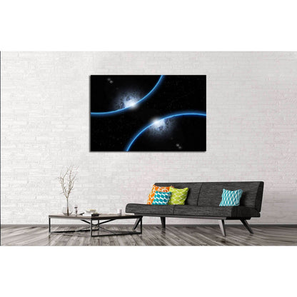 deep space with two planet background. №2464 Ready to Hang Canvas Print - Zellart Canvas Prints ALL_Products, s-2464