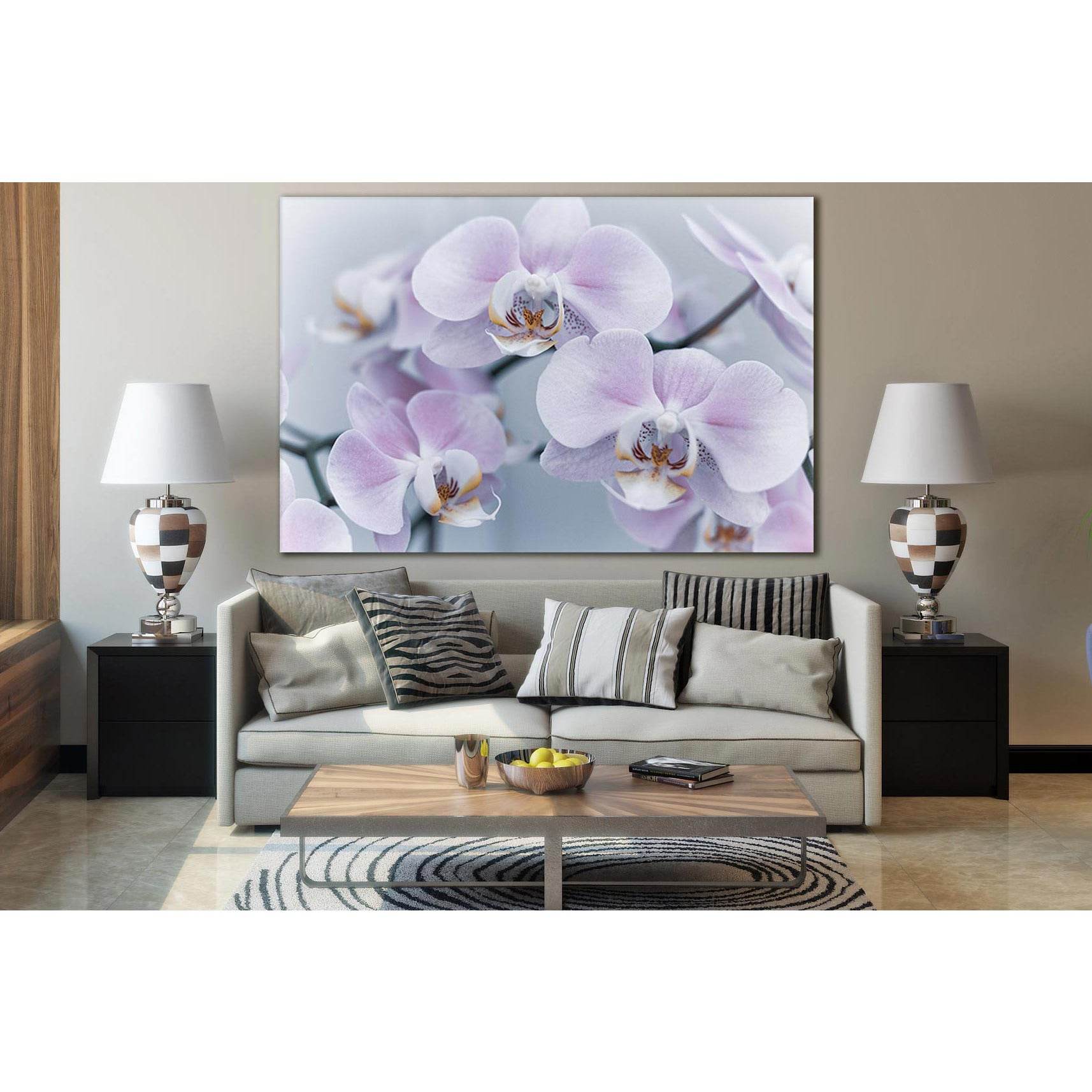 Delicate Orchid Flowers №SL710 Ready to Hang Canvas Print - Zellart Canvas Prints 0new, ALL_Products, Floral & Botanical Wall Art