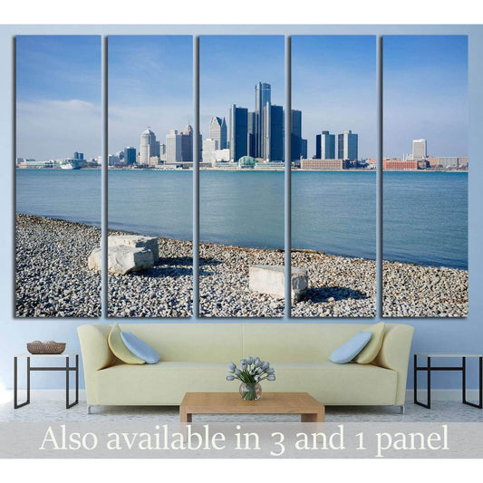 Detroit City, Riverfront Trail, Windsor, Ontario №1274 Ready to Hang Canvas Print - Zellart Canvas Prints ALL_Products, s-1274
