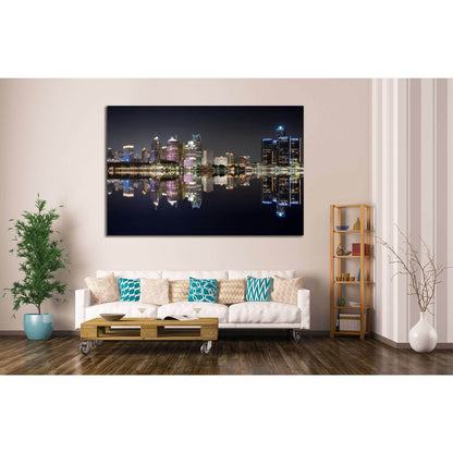 Detroit Cityscape №132 Ready to Hang Canvas Print - Zellart Canvas Prints ALL_Products, wd-132