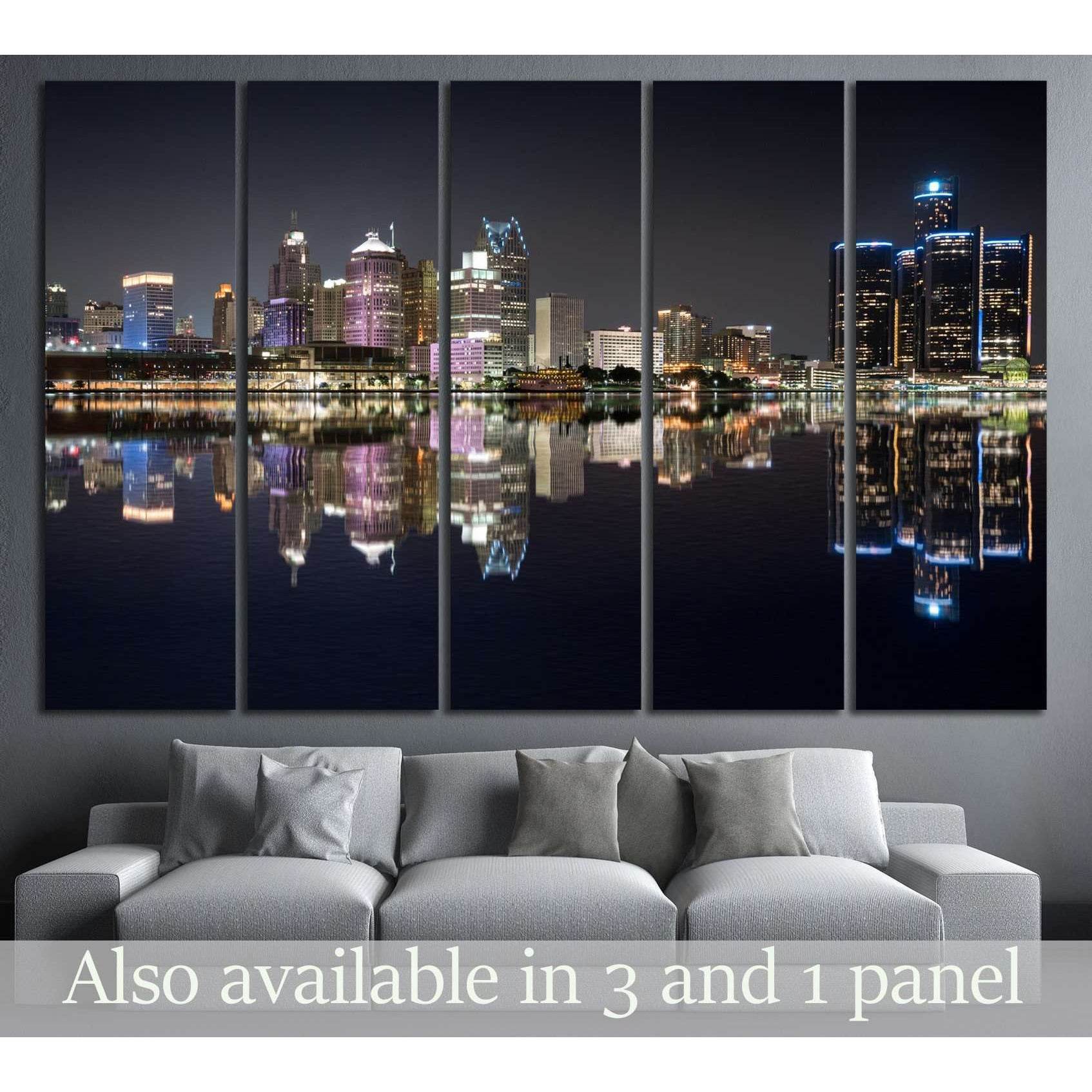 Detroit Cityscape №132 Ready to Hang Canvas Print - Zellart Canvas Prints ALL_Products, wd-132