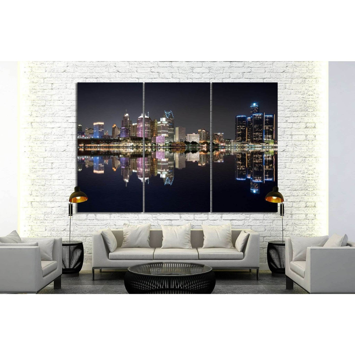 Detroit Cityscape №132 Ready to Hang Canvas Print - Zellart Canvas Prints ALL_Products, wd-132