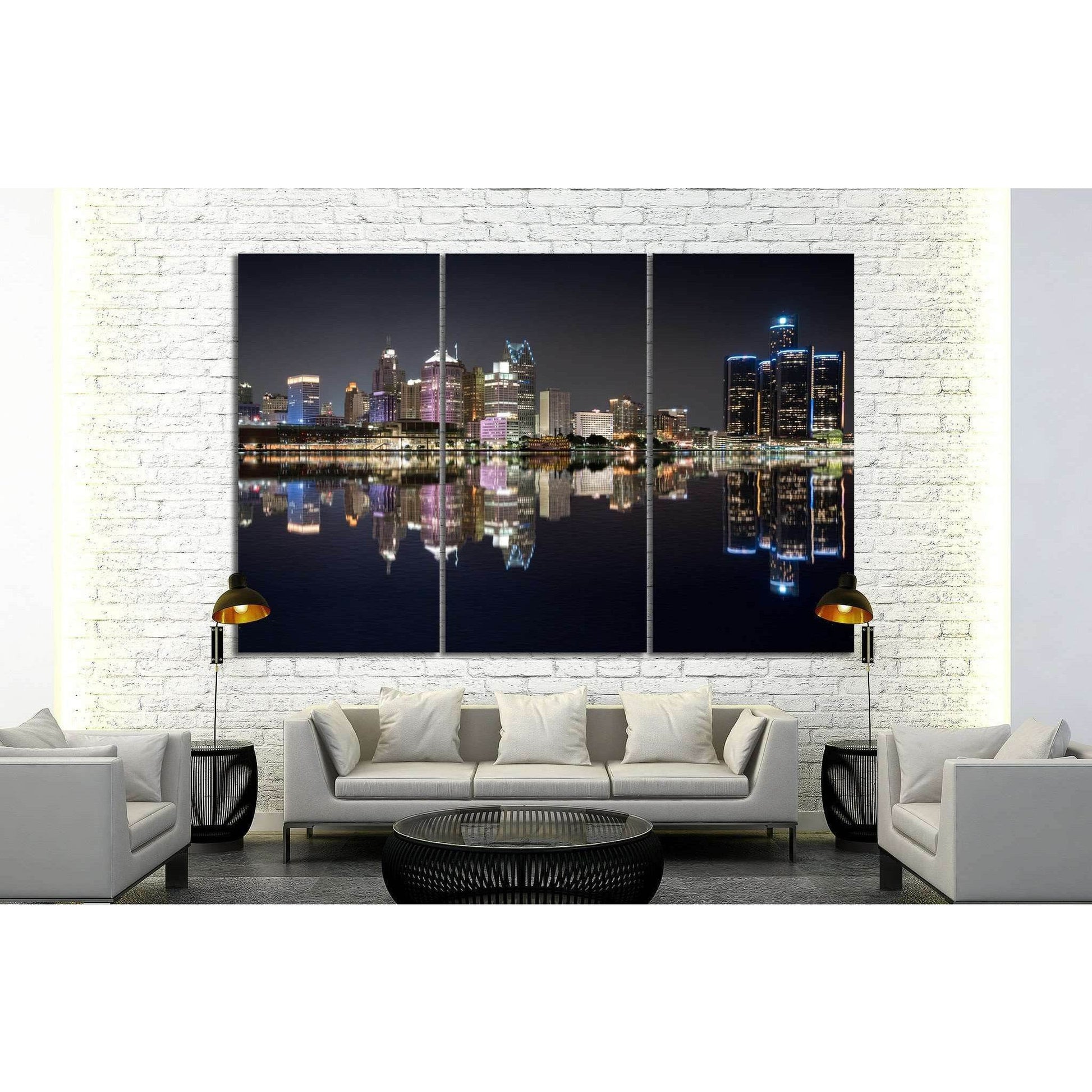 Detroit Cityscape №132 Ready to Hang Canvas Print - Zellart Canvas Prints ALL_Products, wd-132