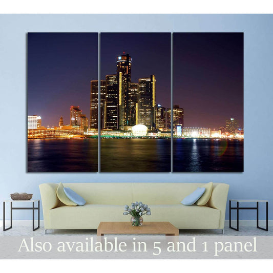 Detroit Cityscape №134 Ready to Hang Canvas Print - Zellart Canvas Prints ALL_Products, wd-134