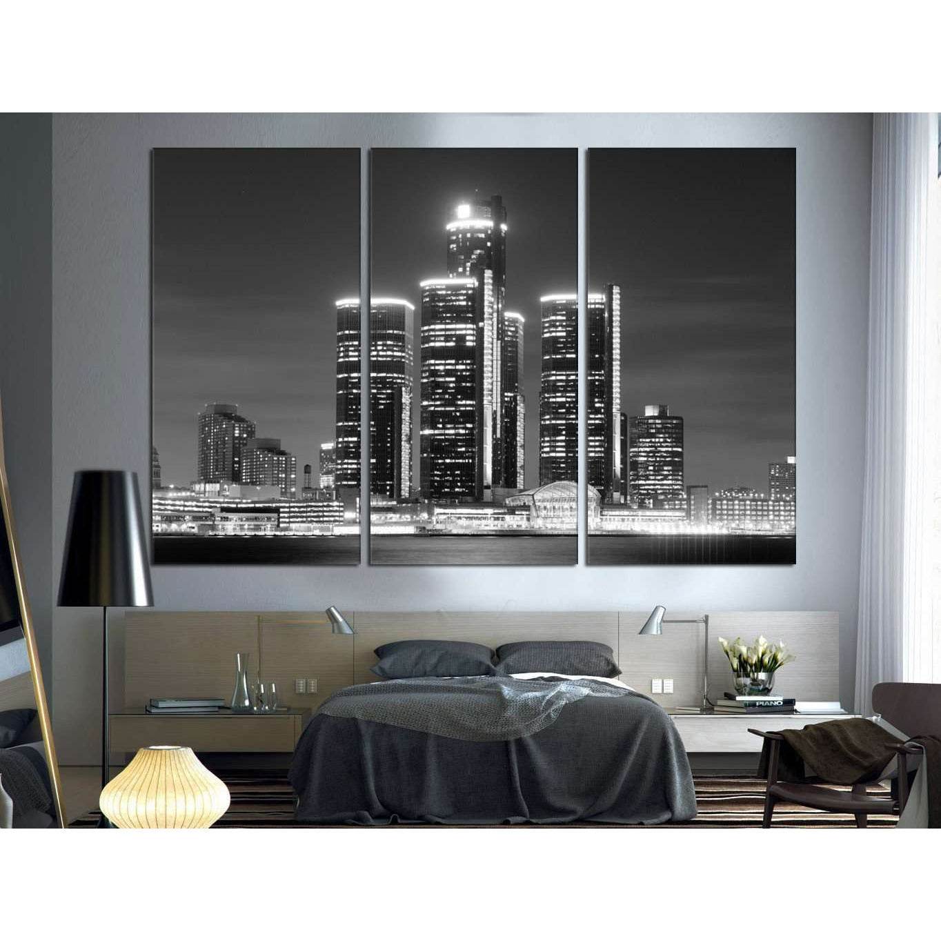 Detroit Skyline №1100 Ready to Hang Canvas PrintCanvas art arrives ready to hang, with hanging accessories included and no additional framing required. Every canvas print is hand-crafted, made on-demand at our workshop and expertly stretched around 100% N