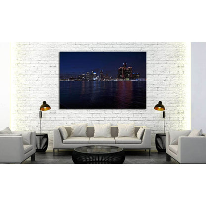 Detroit Skyline №133 Ready to Hang Canvas Print - Zellart Canvas Prints ALL_Products, wd-133