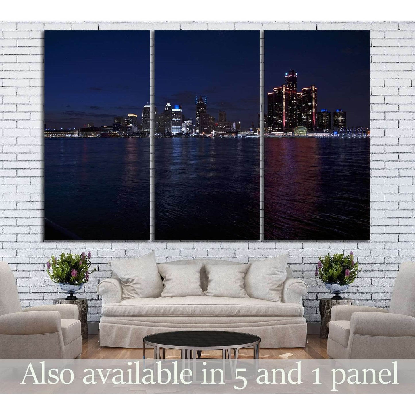 Detroit Skyline №133 Ready to Hang Canvas Print - Zellart Canvas Prints ALL_Products, wd-133