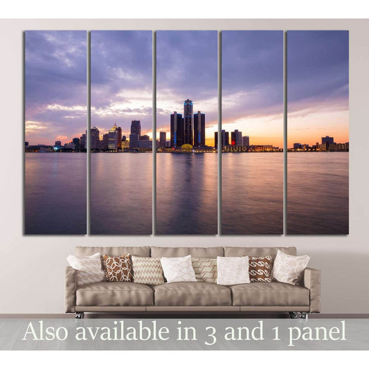 Detroit Skyline №135 Ready to Hang Canvas Print - Zellart Canvas Prints ALL_Products, wd-135