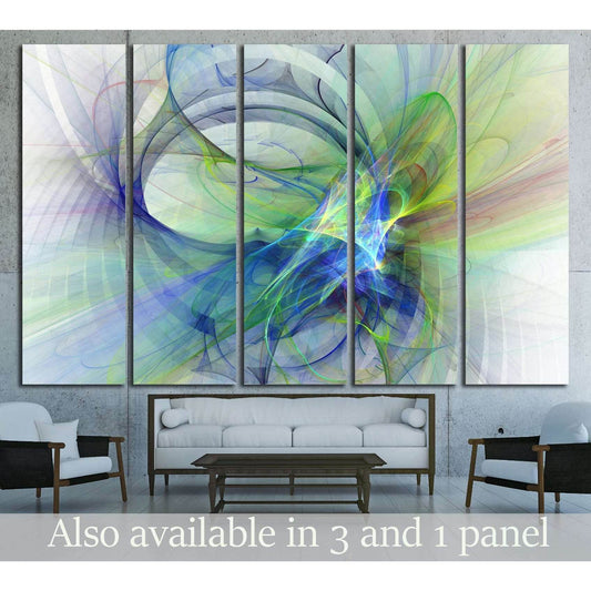 Digital abstract fractal background generated at computer №2877 Ready to Hang Canvas Print - Zellart Canvas Prints ALL_Products, s-2877