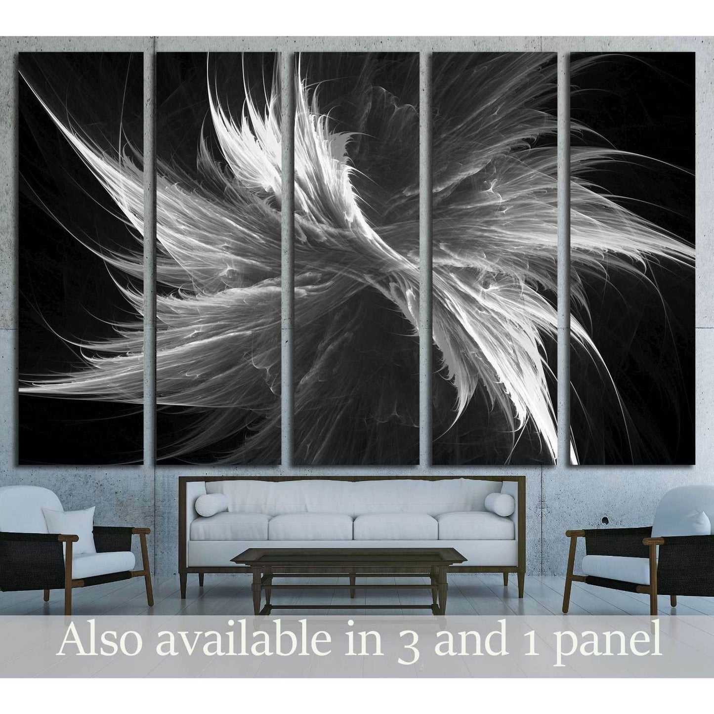 Digital abstract fractal background generated at computer in black and white №2892 Ready to Hang Canvas PrintCanvas art arrives ready to hang, with hanging accessories included and no additional framing required. Every canvas print is hand-crafted, made o