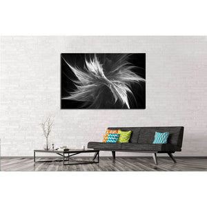 Digital abstract fractal background generated at computer in black and white №2892 Ready to Hang Canvas Print - Zellart Canvas Prints ALL_Products, s-2892