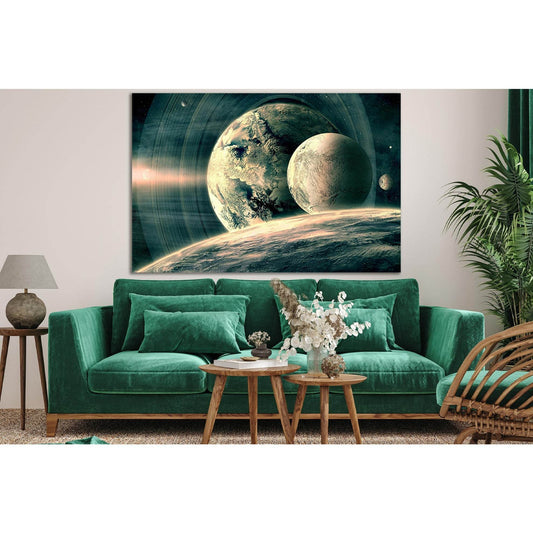 Distant Alien Planets №SL966 Ready to Hang Canvas Print - Zellart Canvas Prints 0new, ALL_Products, Astronomy & Space Canvas Wall Art