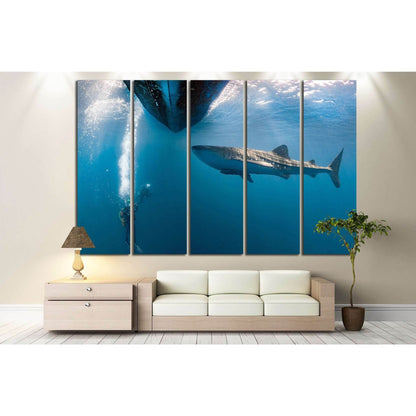 Diver and Big Shark №511 Ready to Hang Canvas PrintCanvas art arrives ready to hang, with hanging accessories included and no additional framing required. Every canvas print is hand-crafted, made on-demand at our workshop and expertly stretched around 100