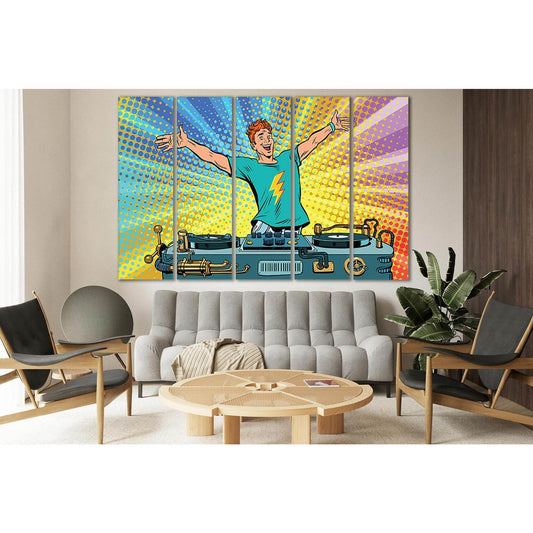 Dj On Club Party Pop Art №SL553 Ready to Hang Canvas Print - Zellart Canvas Prints 0new, ALL_Products, Pop ART