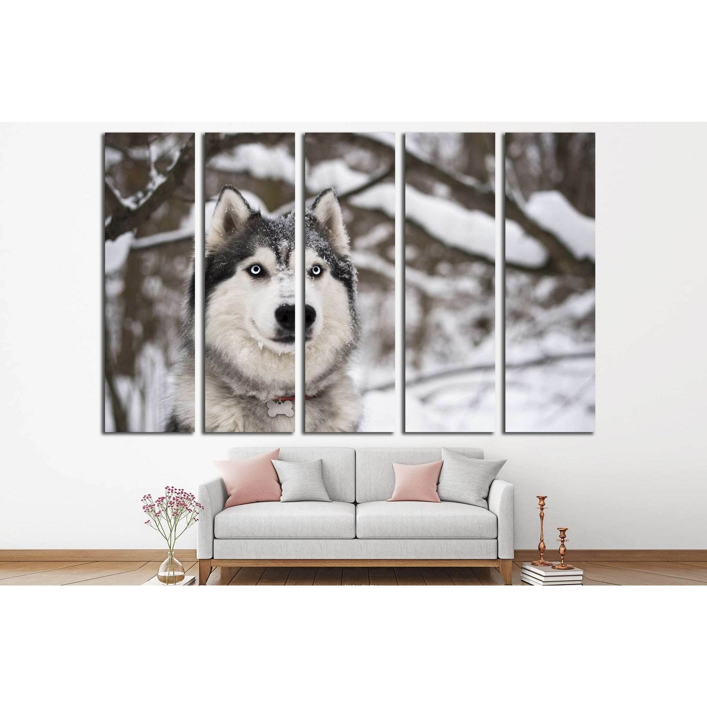 Dog and Snow №1 Ready to Hang Canvas Print - Zellart Canvas Prints ALL_Products, s-1