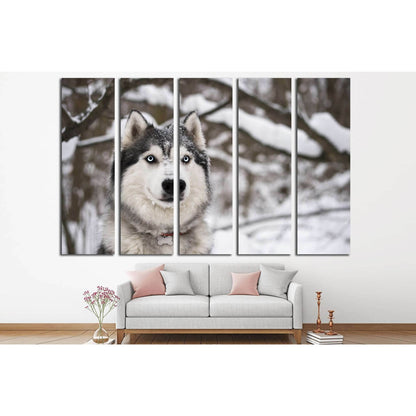Dog and Snow №1 Ready to Hang Canvas Print - Zellart Canvas Prints ALL_Products, s-1