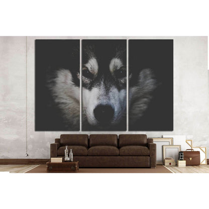 Dog Black and White №2 Ready to Hang Canvas Print - Zellart Canvas Prints ALL_Products, s-2