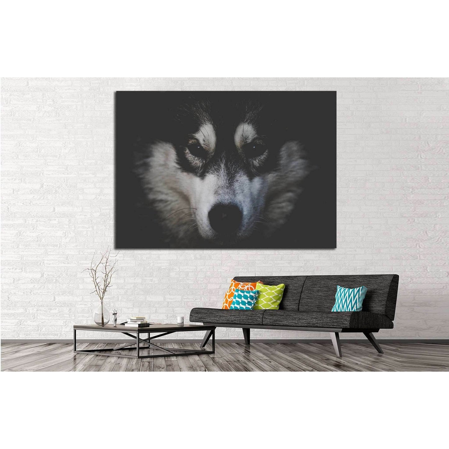 Dog Black and White №2 Ready to Hang Canvas Print - Zellart Canvas Prints ALL_Products, s-2