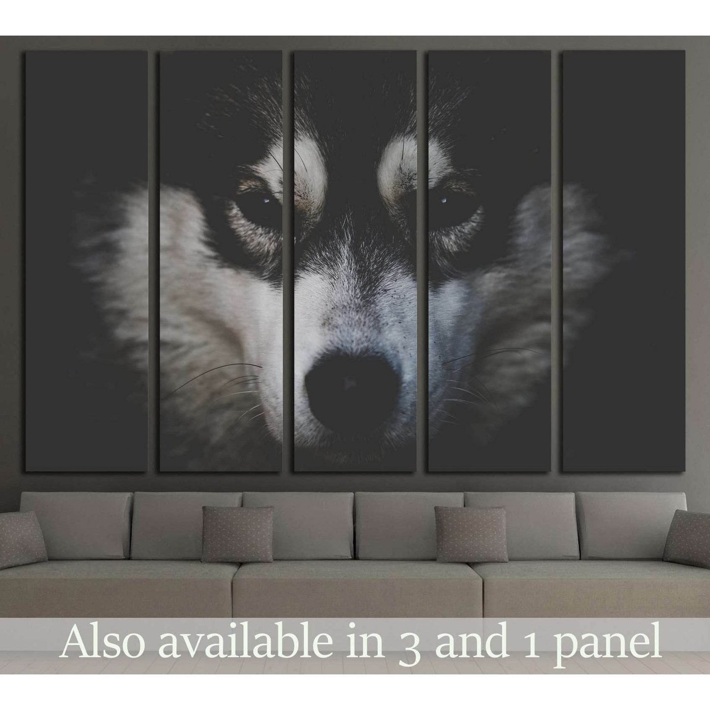 Dog Black and White №2 Ready to Hang Canvas Print - Zellart Canvas Prints ALL_Products, s-2