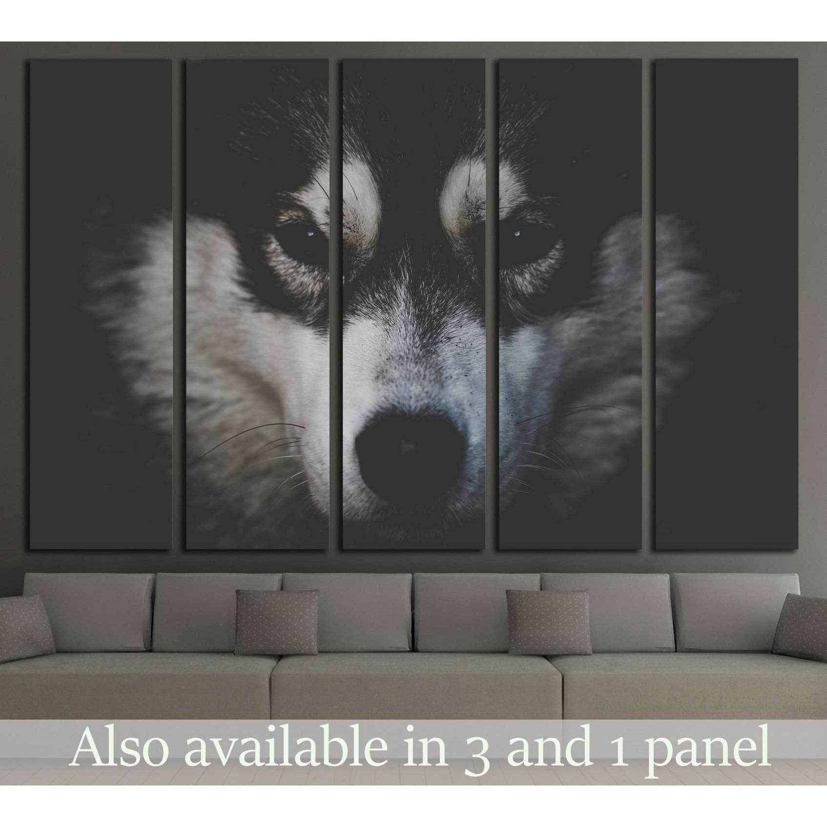 Dog Black and White №2 Ready to Hang Canvas Print - Zellart Canvas Prints ALL_Products, s-2