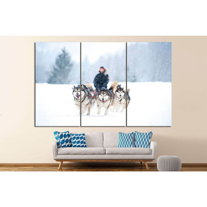 Dogs team and Snow №7 Ready to Hang Canvas Print - Zellart Canvas Prints ALL_Products, s-7