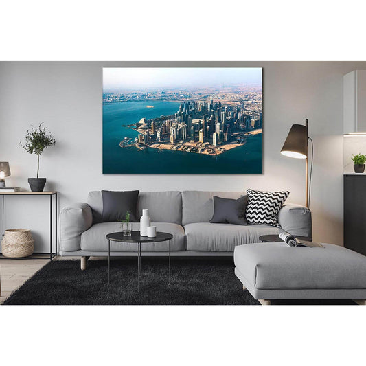 Doha Festival City Doha Qatar Cityscape №SL336 Ready to Hang Canvas Print - Zellart Canvas Prints 0new, ALL_Products, Cityscapes & Skylines