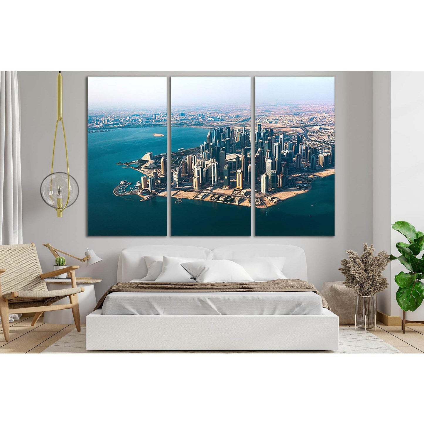 Doha Festival City Doha Qatar Cityscape №SL336 Ready to Hang Canvas Print - Zellart Canvas Prints 0new, ALL_Products, Cityscapes & Skylines
