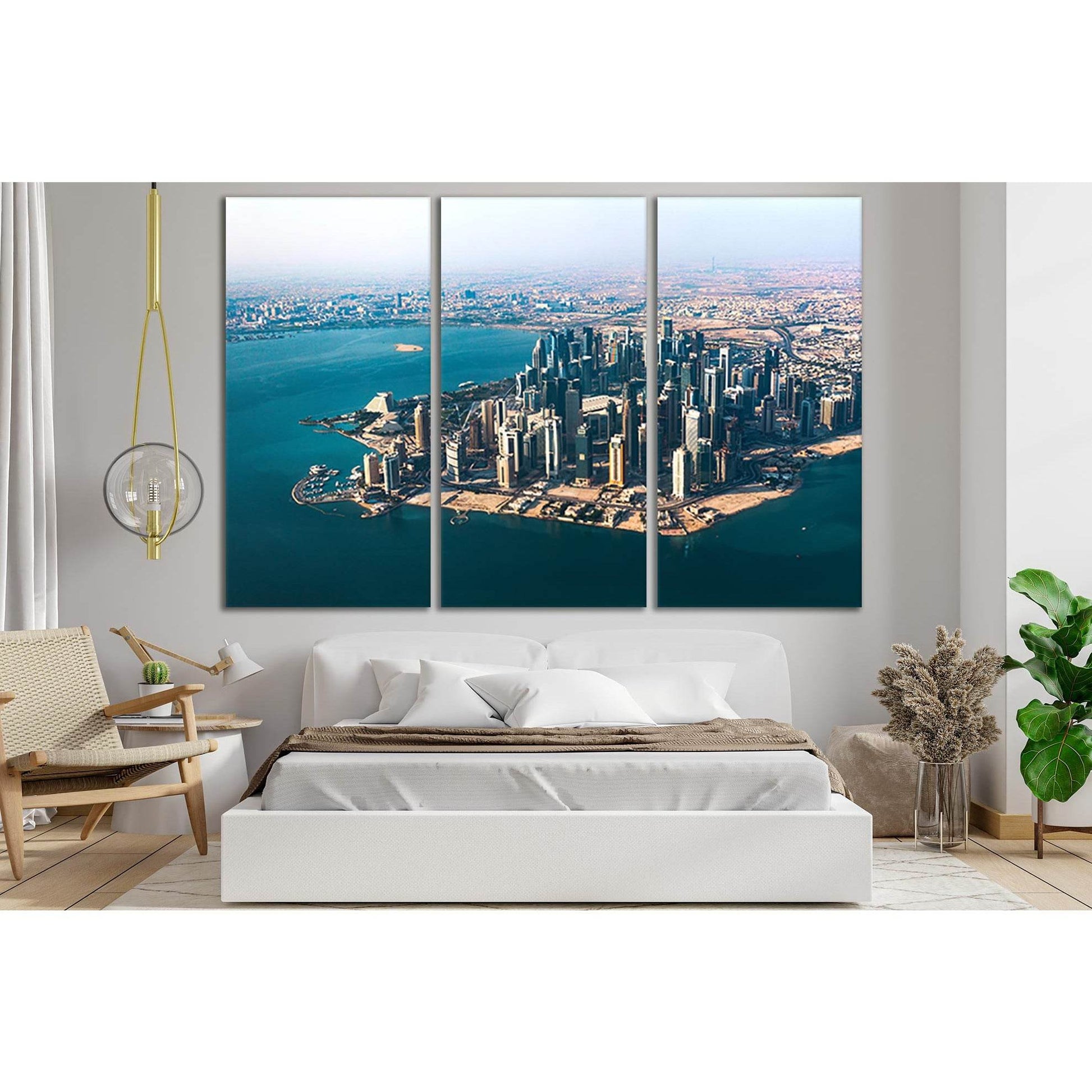 Doha Festival City Doha Qatar Cityscape №SL336 Ready to Hang Canvas Print - Zellart Canvas Prints 0new, ALL_Products, Cityscapes & Skylines