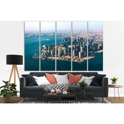 Doha Festival City Doha Qatar Cityscape №SL336 Ready to Hang Canvas Print - Zellart Canvas Prints 0new, ALL_Products, Cityscapes & Skylines
