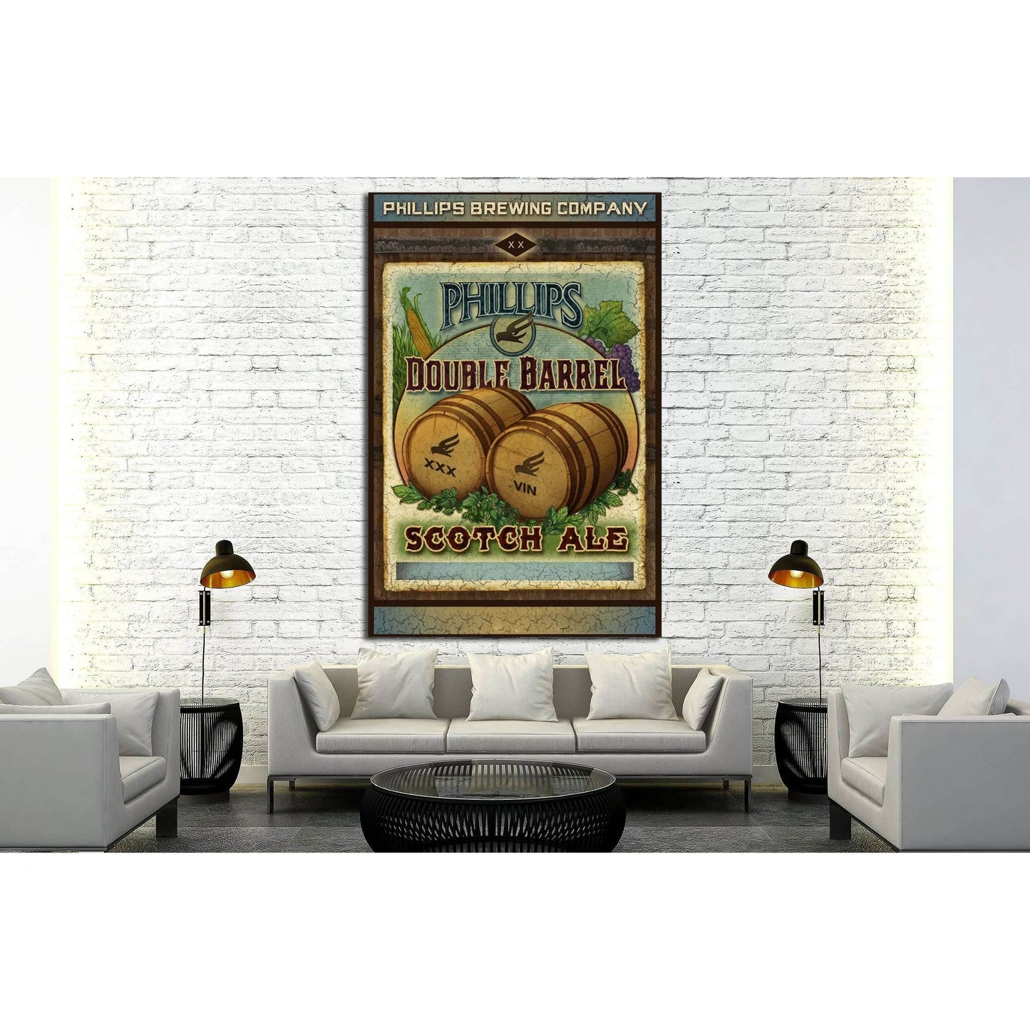 Double Barrel №3455 Ready to Hang Canvas Print - Zellart Canvas Prints ALL_Products, s-3455
