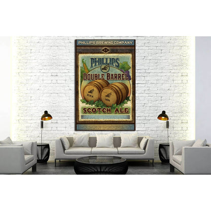 Double Barrel №3455 Ready to Hang Canvas Print - Zellart Canvas Prints ALL_Products, s-3455