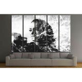 Double exposure of girl with gorgeous eyes and sea foam №2775 Ready to Hang Canvas Print