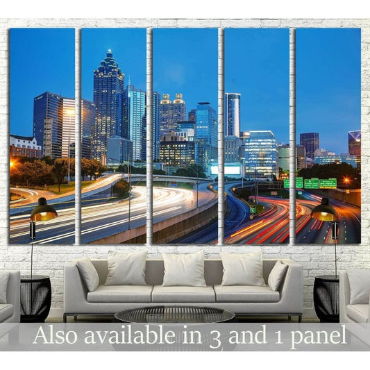 Downtown Atlanta, Georgia at the sunset time №1645 Ready to Hang Canvas Print - Zellart Canvas Prints ALL_Products, s-1645