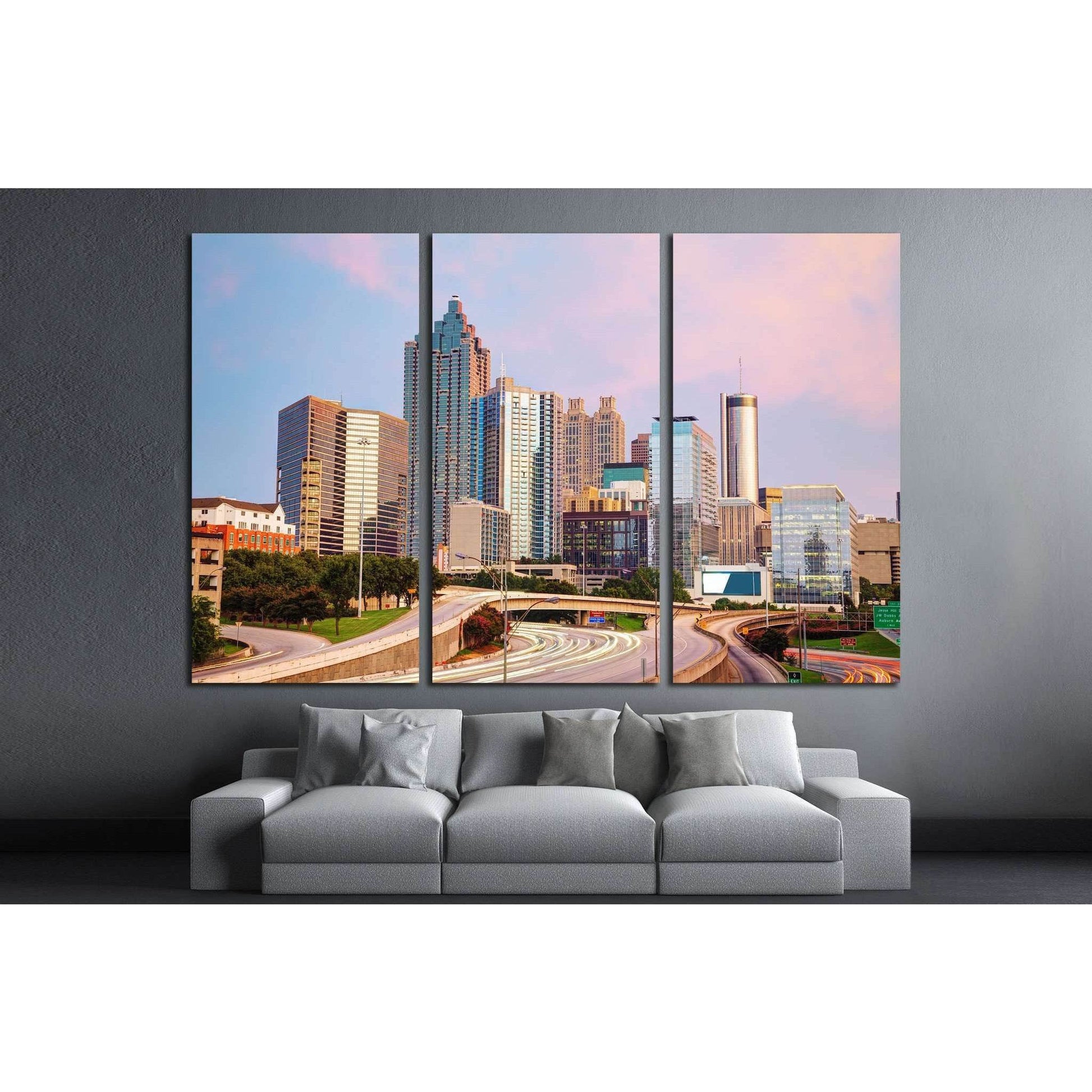 Downtown Atlanta, Georgia at the sunset time №1643 Ready to Hang Canvas PrintCanvas art arrives ready to hang, with hanging accessories included and no additional framing required. Every canvas print is hand-crafted, made on-demand at our workshop and exp