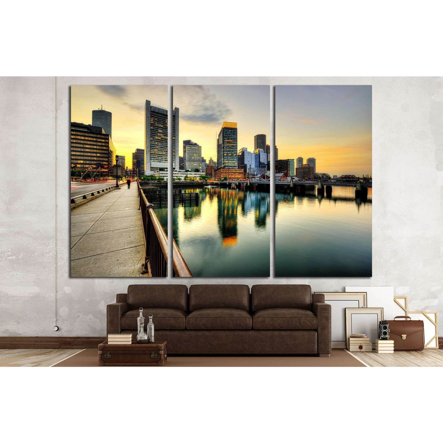 Downtown Boston skyline, financial district №2080 Ready to Hang Canvas Print - Zellart Canvas Prints ALL_Products, s-2080