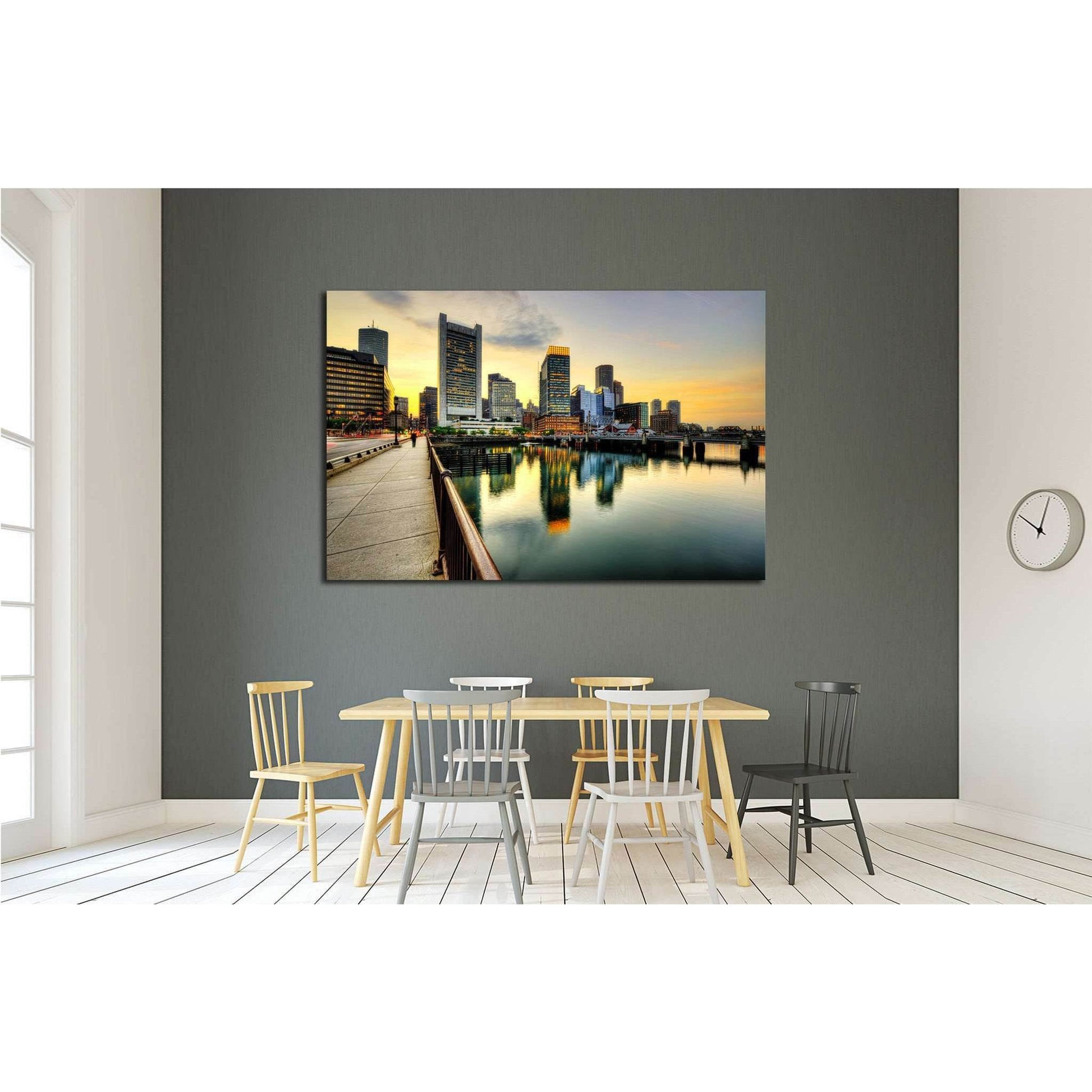 Downtown Boston skyline, financial district №2080 Ready to Hang Canvas Print - Zellart Canvas Prints ALL_Products, s-2080