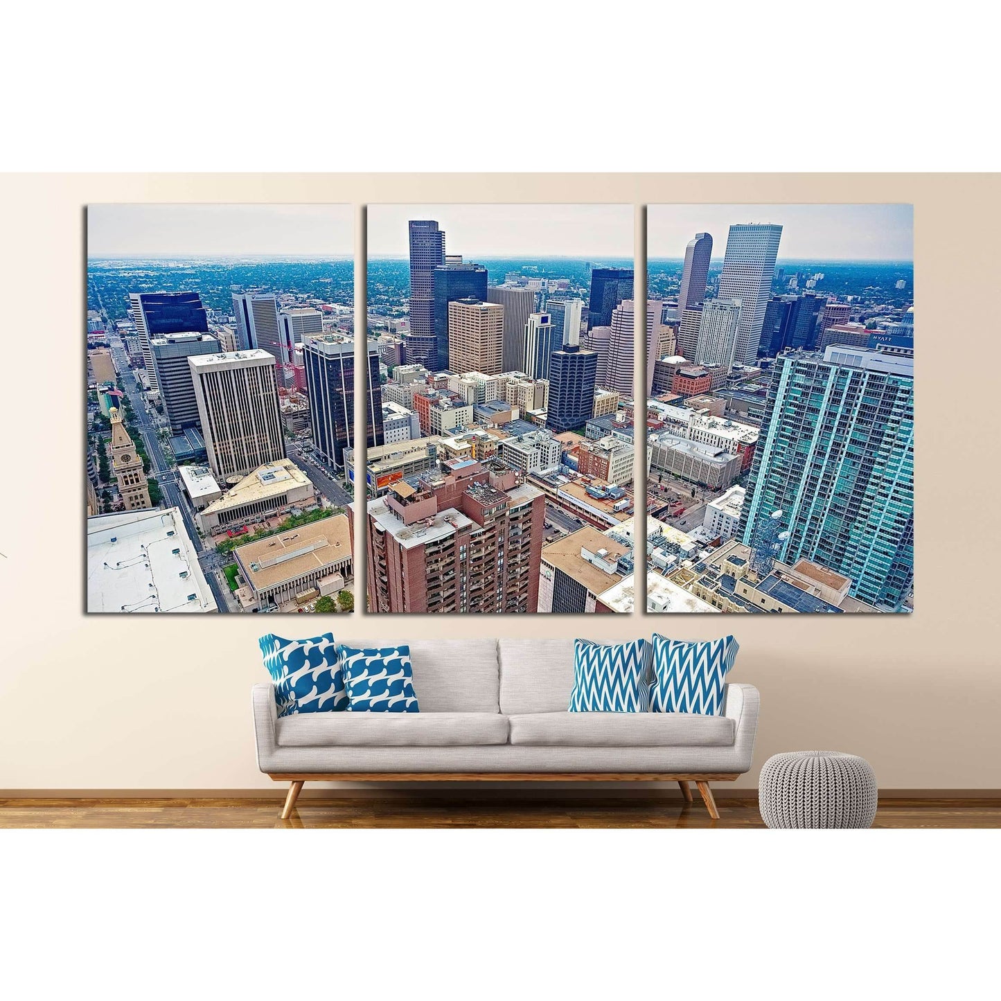 Downtown Denver №1745 Ready to Hang Canvas Print - Zellart Canvas Prints ALL_Products, s-1745