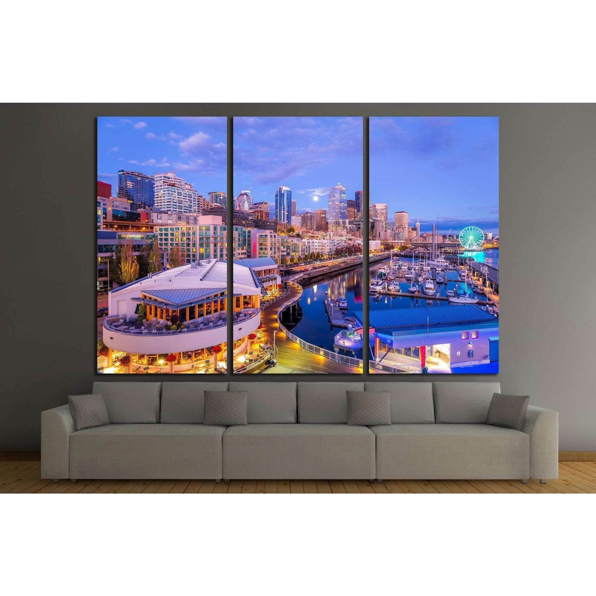 downtown Seattle №1365 Ready to Hang Canvas Print - Zellart Canvas Prints ALL_Products, s-1365