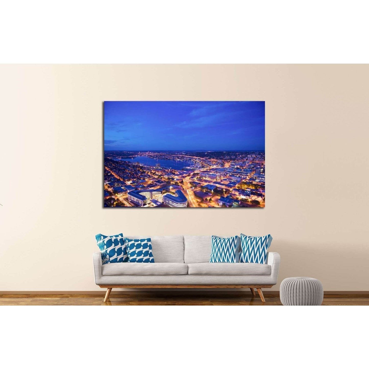 downtown seattle from above №1358 Ready to Hang Canvas Print - Zellart Canvas Prints ALL_Products, s-1358