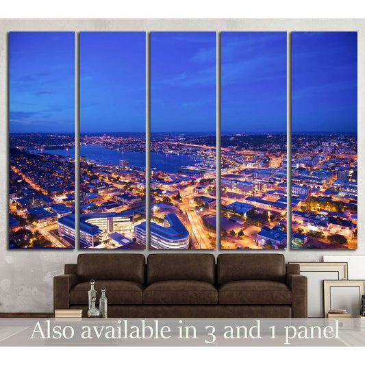 downtown seattle from above №1358 Ready to Hang Canvas Print - Zellart Canvas Prints ALL_Products, s-1358
