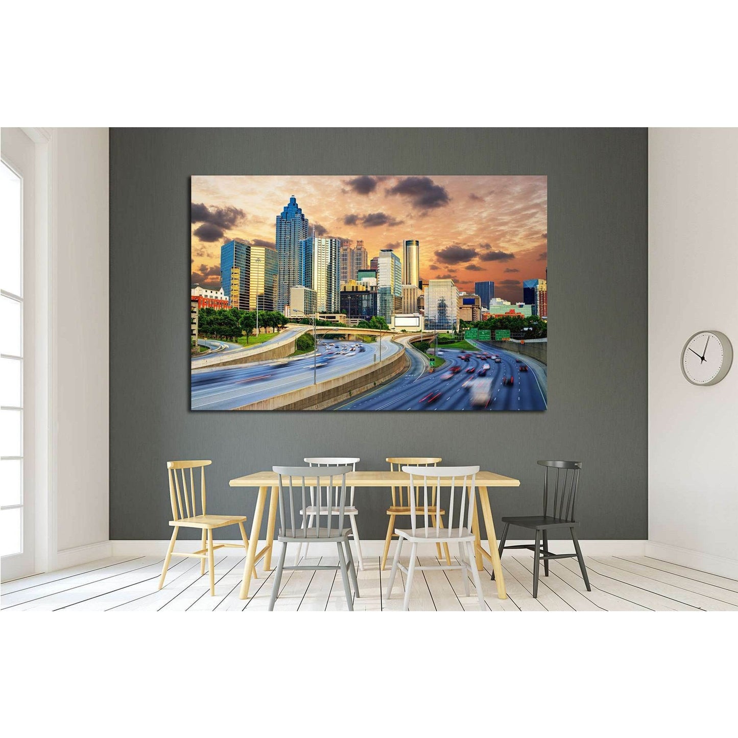 Downtowntown Atlanta, Georgia Skyline №1624 Ready to Hang Canvas Print - Zellart Canvas Prints ALL_Products, s-1624