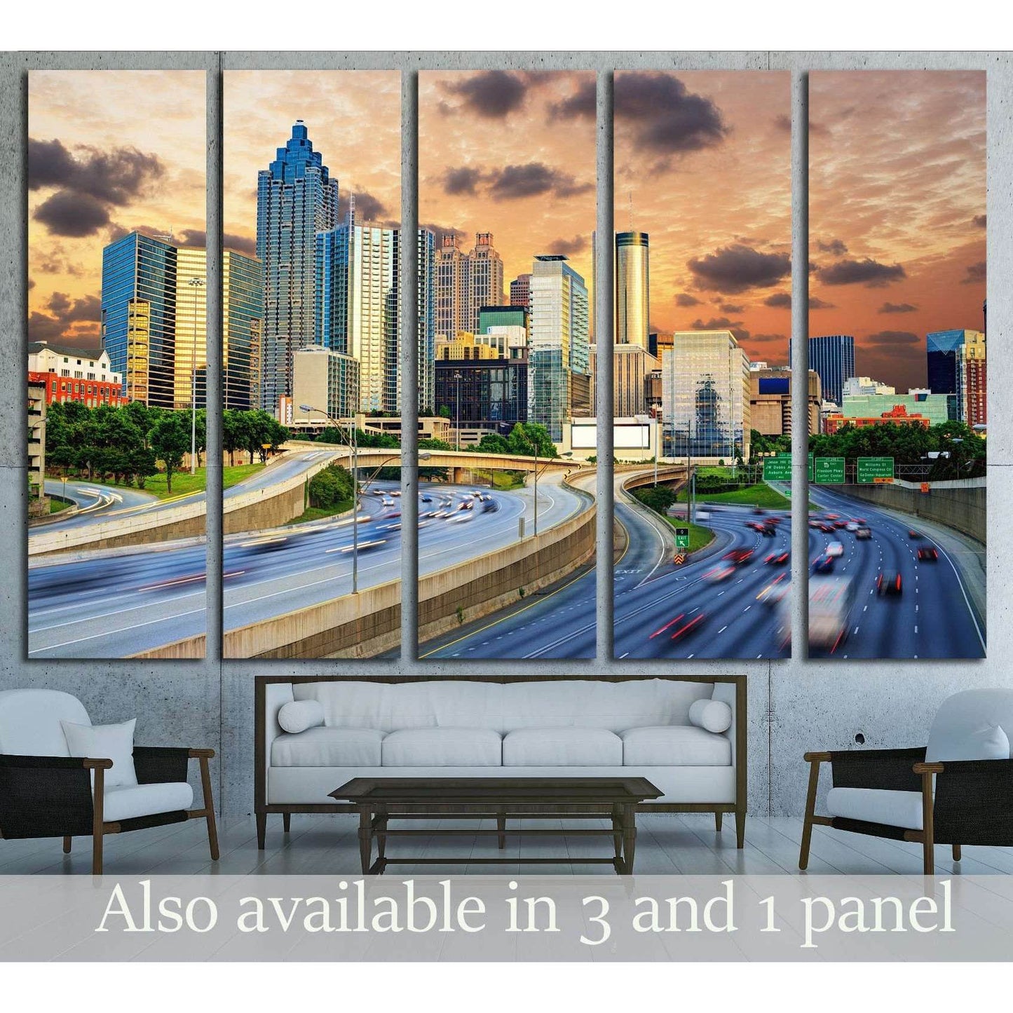 Downtowntown Atlanta, Georgia Skyline №1624 Ready to Hang Canvas Print - Zellart Canvas Prints ALL_Products, s-1624